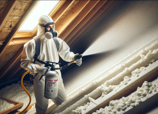 spray roofing insulation installation